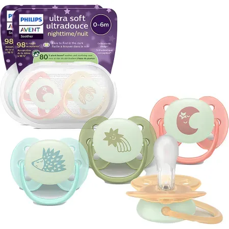 Philips Avent Schnuller +0m Soft Nacht Deco 4 Stück