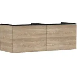 hansgrohe Xelu Q Waschtischunterschrank 54068670 1360x485x550mm, 2 Schubkästen, Eiche Natur, mattschwarz