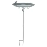 Esschert Design Vogeltränke auf Stab Grau - Metall