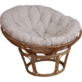 moebel-direkt-online Papasansessel Baumwolle, Polyester 100 x 60 x 100 cm Beige mit Kissen