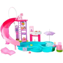 Barbie Puppenzubehör Traumpool Spielset mit Rutsche und schäumendem Whirlpool Beige