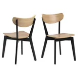 Actona Roxby Esszimmerstuhl Rubberwood/Holz - matt schwarz