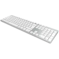 KeySonic KSK-8022BT Bluetooth-Tastatur (DE) Aluminium Gehäuse, Full-Size, Bis zu drei Geräte gleichzeitig