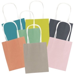folia 7er-Pack Papiertüten »TREND« Größe M - 7 Farben rosa, 18x21x8 cm
