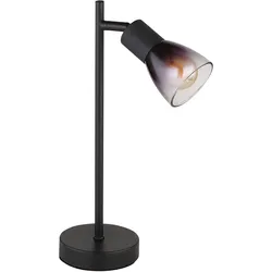 Tischlampe Schreibtischlampe Wohnzimmerlampe schwarz Rauchglas Leselampe H 35 cm