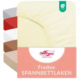 Darymex Frottee Spannbettlaken 180x200 cm, Baumwolle, bis 20 cm, Creme