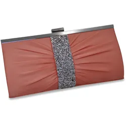 Abendtasche STEUER "Satin-Optik mit Strassbesatz", Damen, Gr. B: 130cm, orange, Taschen