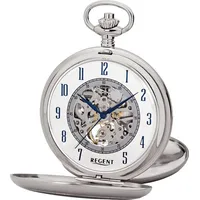 Regent Taschenuhr Regent Herren Taschenuhr Analog Gehäuse, (Analoguhr, Analoguhr), Herren Taschenuhr rund, extra groß (ca. 53mm), Metall, Elegant silberfarben
