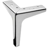SO-TECH® Möbelfuß VICTOR, Stahl mit Bodengleiter, 135 x 135 x 40 mm, (1-St), Höhe 150 mm, Chrom poliert silberfarben 13.5 cm x 15 cm