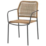 Sungörl Gartenstuhl ROM, stapelbar, Anthrazit Beige - Polyrattangeflecht - Stahlgestell - stapelbar