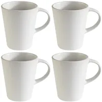 Home4You Kaffeetassen 4er Set, 440 ml - Weiß matt