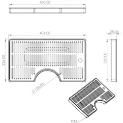 BieTal® Tropfblech Tropfschale Abtropfblech Tropfkasten 40x20x2,6cm Edelstahl & Rundung