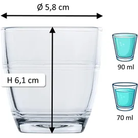 Duralex Gigogne Wasser- & Saftglas 0,09 l 6 St.