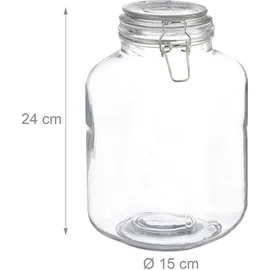 Relaxdays Einmachglas transparent 3,0 l, 1 St.