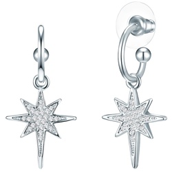 Lulu & Jane Ohrhänger Stern Metall-Legierung Glas in Silber Ohrringe   Damen
