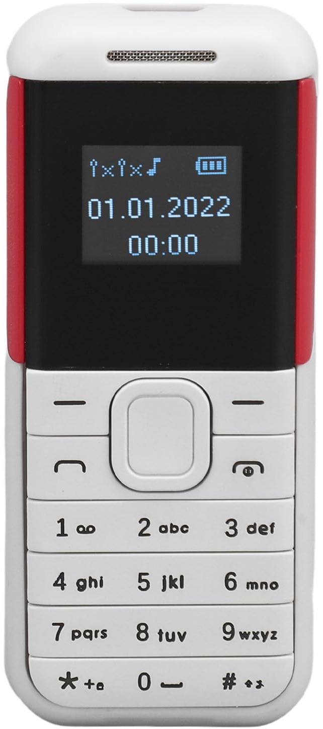 Annadue Kleines -Telefon, Entsperrtes 2G-GSM-Dual-SIM-Smartphone, 0,66-Zoll-Bildschirm, 380-mAh-Kindertelefon, Kleines Smartphone, Bluetooth-Sound-Player, Basistelefon (White)