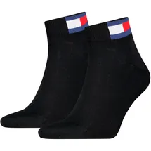 Tommy Hilfiger TH UNI TJ QUARTER 2P FLAG Sneakersocken Schwarz 39-42