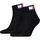 Tommy Hilfiger TH UNI TJ QUARTER 2P FLAG Sneakersocken Schwarz 39-42