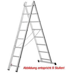 Mehrzweckleiter Hymer ALU PRO, zweiteilig 2x12 Sprossen Länge 3,39 / 5,63 m