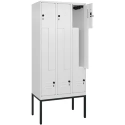 C+P Z-Spind Classic PLUS, Gestell, 6 Abteile, HxBxT 212x90x50cm, Sicherheitsdrehriegel, Verkehrsweiß von PROREGAL