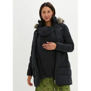bonprix Umstandsjacke "3-in-1 warm wattierte Umstands- und Tragejacke", Damen, Gr. 40, schwarz, Steppware, Obermaterial: 100% Polyester. Futter: 100% Polyester. Ärmelfutter: 100% Polyester, unifarben, ausgestellt ca.
