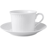 Villeroy & Boch Cellini Cappuccino Tasse mit Untertasse 2er Set weiß