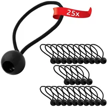 ECENCE Spanngummis mit Kugel 25 Stück 0,15 x 0,15 x 0,15 m Schwarz