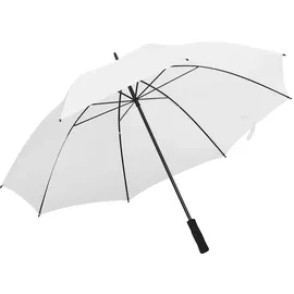 vidaXL Regenschirm Metallstangen Tragbar Stockschirm Golfschirm Partnerschirm Automatik Schirm Wanderschirm Weiß 130cm Stoff Metall