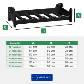 ARTECSIS Weinregal 24 Flaschen Schwarz