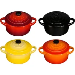 4x1 Le Creuset Mini Braeterset m.Deckel 10x5cm, Feuer u. Flamme
