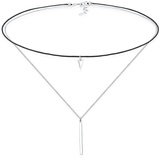 Elli Halskette Damen Choker Layer Nylon Geo Look in 925 Sterling Silber