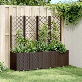 vidaXL Pflanzkübel mit Rankgitter 160 x 40 x 140 cm Braun