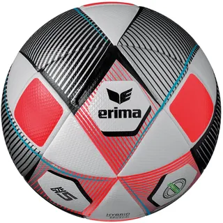 Erima Hybrid Match Spielball silber/fiery-coral 5