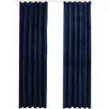 vidaXL Verdunkelungsvorhänge Haken 2 Stk. Samt Dunkelblau 140x245cm