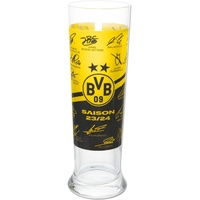 BVB Borussia Dortmund Borussia Dortmund Weizenglas mit Unterschriften, Mannschaft 2023/24, signiert schwarzgelb