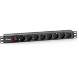Equip Steckdosenleiste 1,80 m Schwarz 8 St.
