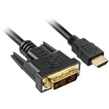 Sharkoon Videokabel HDMI Stecker - DVI-D Stecker 19-polig schwarz 5,0 m