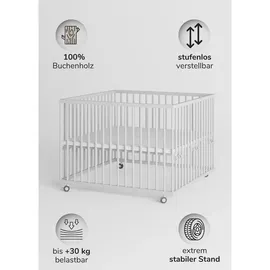 Sämann Laufgitter, weiß ohne Matratze | Gr.: 100x100 cm, Babymöbel, Laufstall Baby