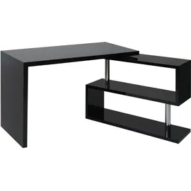 MCW Design Eckschreibtisch MCW-A68, Bürotisch Schreibtisch, hochglanz drehbar 120x60cm schwarz - Schwarz