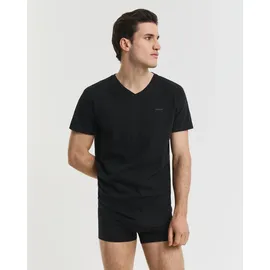 GANT für Herren. 900012018 2er-Set schwarze T-Shirts mit V-Ausschnitt (XXL), Heimtextilien, Baumwolle, Kurzarm