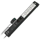 Brennenstuhl Premium-Line Comfort Switch Plus 6-fach, 2x permanent, 4x schaltbar, 3m, schwarz/hellgrau (1951560103)