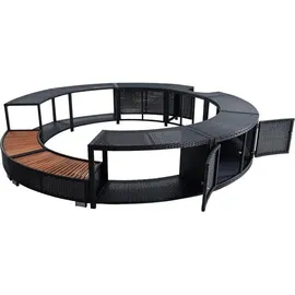 Estexo Poolumrandung schwarz 200 cm