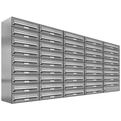 AL Briefkastensysteme 44 Fächer Premium Edelstahl Wand Briefkasten Anlage für Post A4, modern, robust und wetterfest, Artikelnummer: 132V44EA5