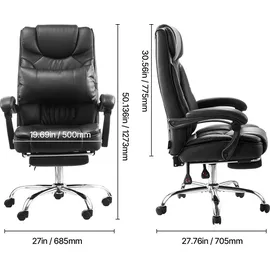 Vevor Chefsessel Drehstuhl Schwarz