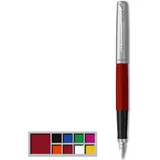 Parker Jotter Originals Füller | Klassisches Rot | Füllfederhalter mit mittlerer Feder | blaue Tinte