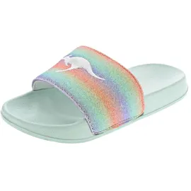 KangaROOS K Shine Slides, Mint/Rainbow, 31 EU