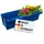 Buri Europaletten Blumenkasten 13,3 x 37,3 x 9,9 cm Blau