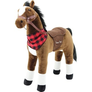 Sweety Toys 7653 Plüsch Stehpferd Sicherheit ! Little Champ Höhe 80 cm Riesenpferd Robustes, stabiles Reitpferd Stahlunterbau Keine STYROPORFORM- sehr robust , kein Wackeln,