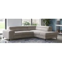Cotta Ecksofa COTTA "Aura L-Form, B: 260 cm", beige (sand), B:260cm T:210cm, Sofas, Ecksofa, mit Bettfunktion, Bettkasten & Kopfteilverstellung