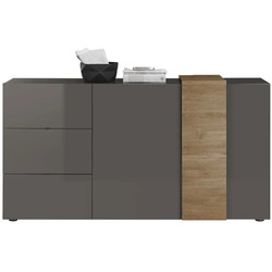 Sideboard Positano - Dunkelgrau Hochglanz